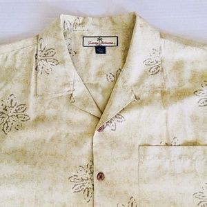 Tommy Bahama Mens Hawaiian Shirt 100% Silk Size L